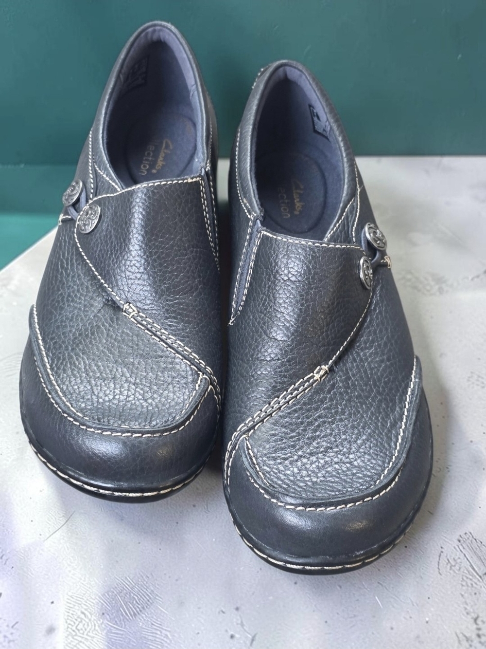 Clarks Ashland Lane Q slip-on loafers NAVY. SIZE 8.5 new